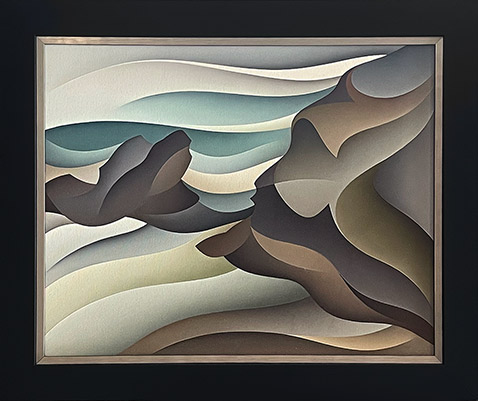 Carl Foster nz abstract landscape art, bethells beach